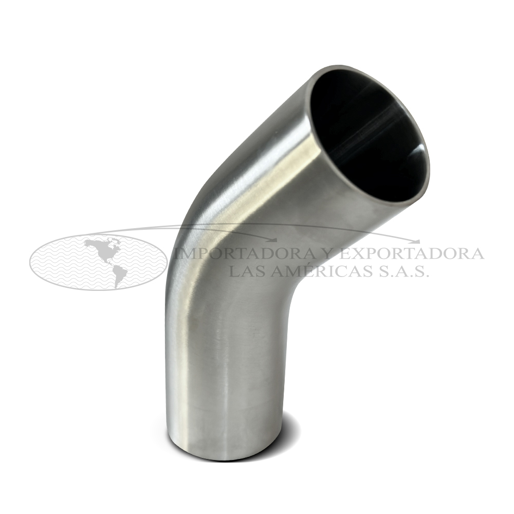Codo 45° acero inoxidable norma bpe electropulido
