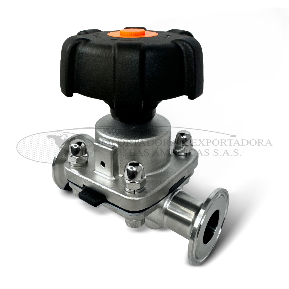 Valvula difragma acero inoxidable clamp manual sello ptfe/epdm